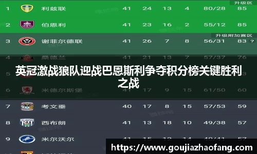英冠激战狼队迎战巴恩斯利争夺积分榜关键胜利之战